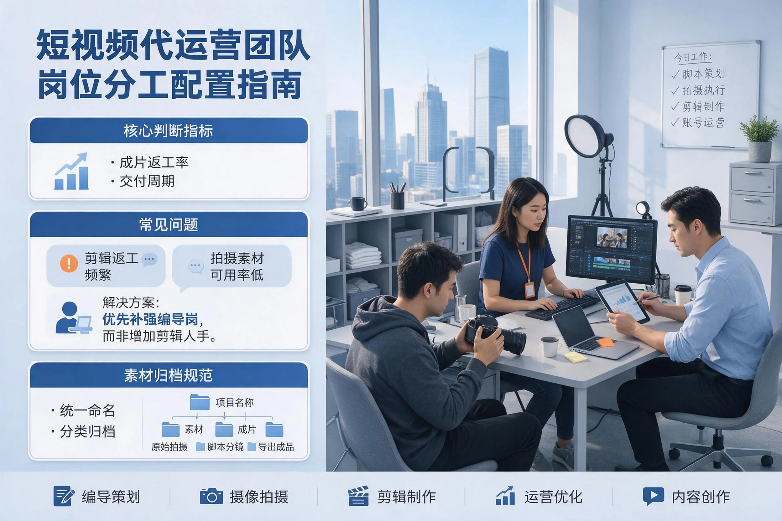 短视频代运营团队如何配置？保山企业岗位分工科普说明