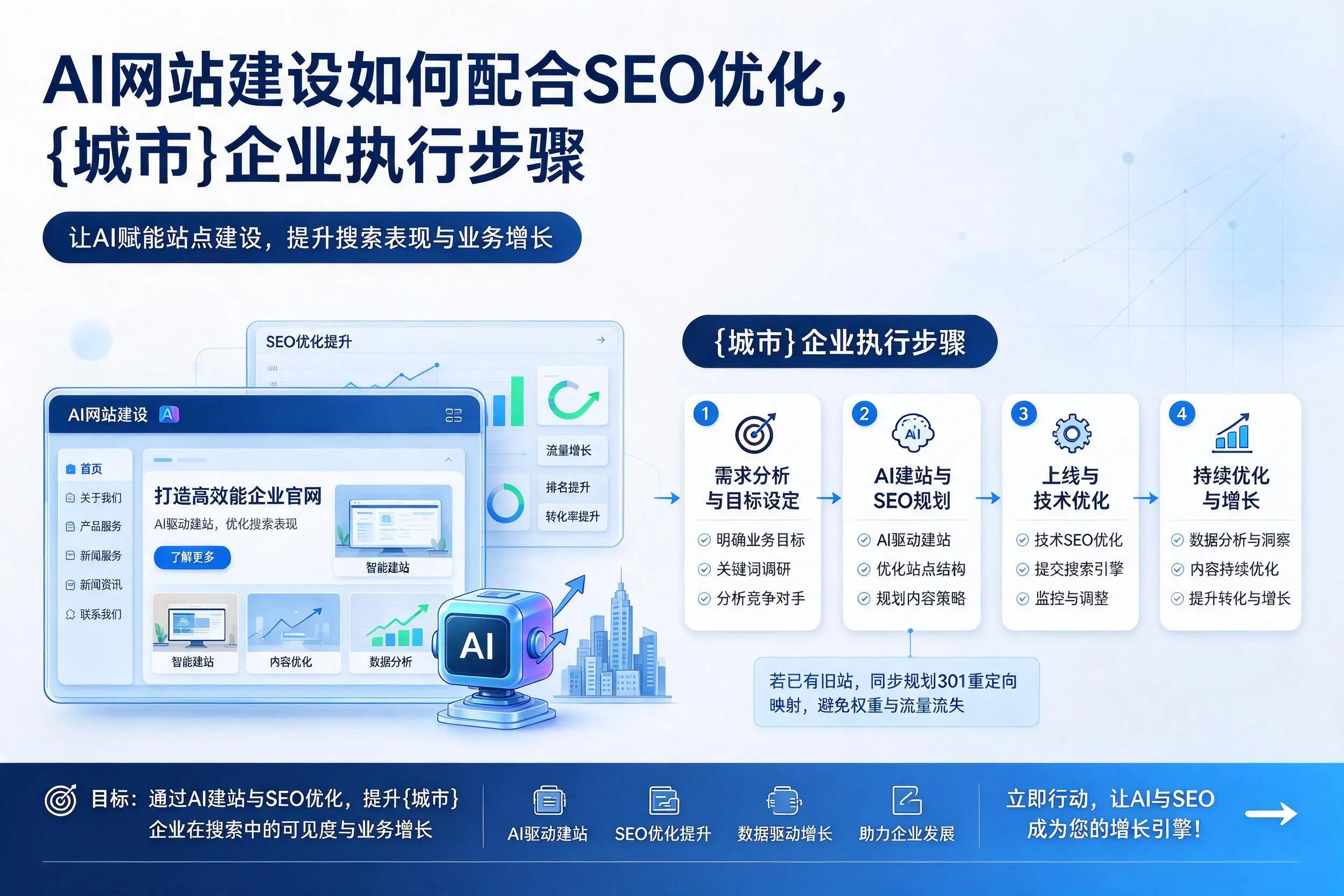 AI网站建设如何配合SEO优化,保山企业执行步骤