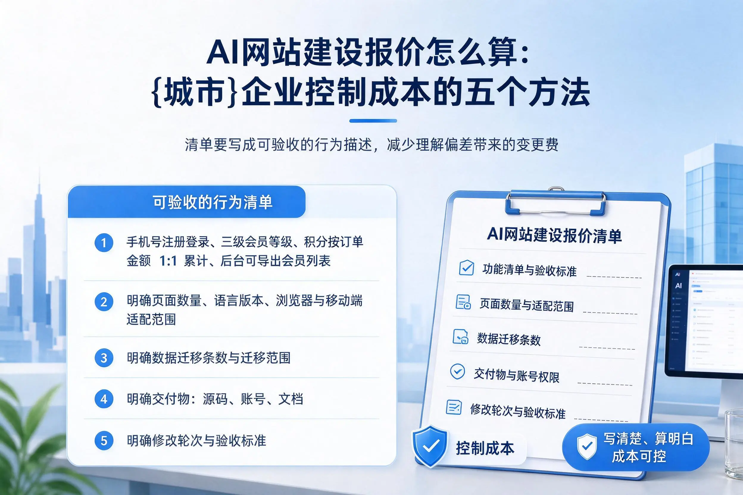 AI网站建设报价怎么算:保山企业控制成本的五个方法